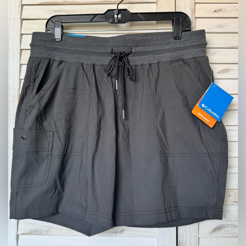 NWT -Columbia Gavin Ridge Pull-on Short Women Large Gray 8" Inseam Cargo Pocket - Picture 2 of 9